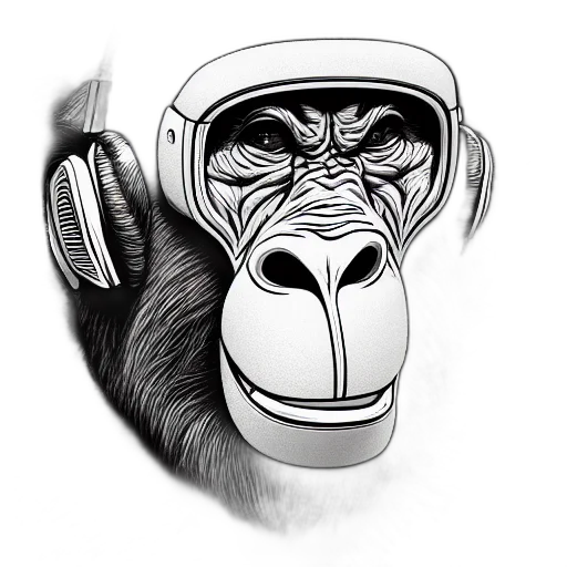 mask, face, cartoon, concept art, photorealistic, pencil sketch, villian, ape transparent PNG cut-out