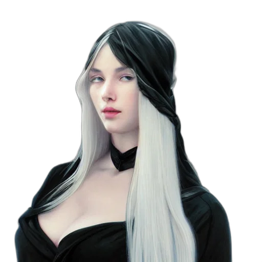 face, hair, dress, fantasy art transparent PNG cut-out