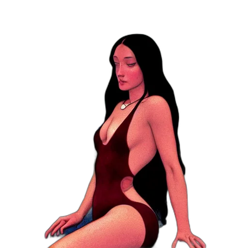 dress, comic book art, concept art, cartoon transparent PNG cut-out