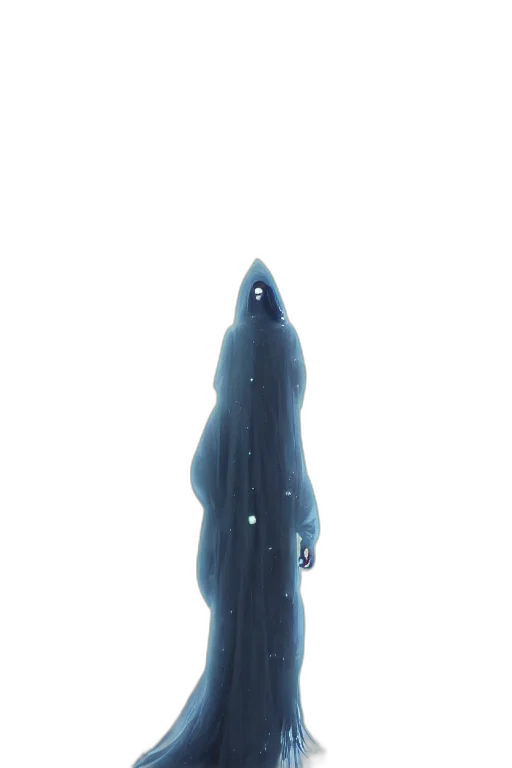 dress, creature, staff, mask, concept art, 3d render, fantasy art, watercolor transparent PNG cut-out