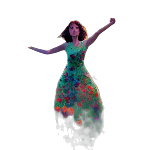 dress, concept art, 3d render, watercolor transparent PNG cut-out