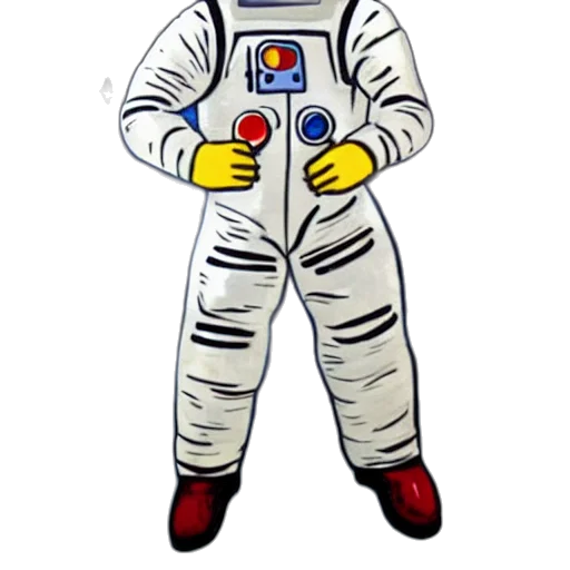 jacket, robot, staff, concept art, cartoon, comic book art, pixel art, outer space transparent PNG cut-out