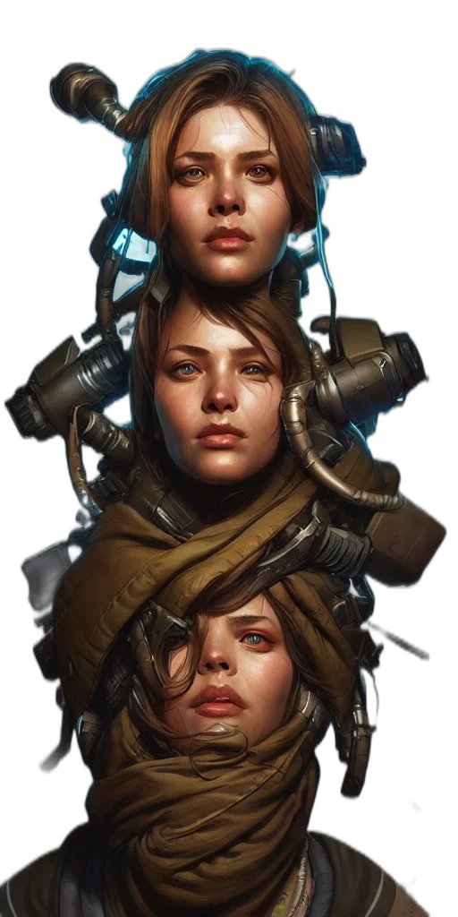 face, robot, staff, weapon transparent PNG cut-out