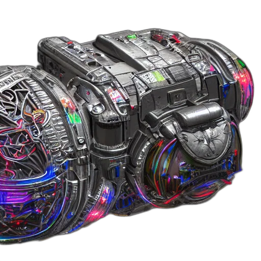 weapon, car, concept art, 3d render, cyberpunk, highly, detailed, vdc transparent PNG cut-out