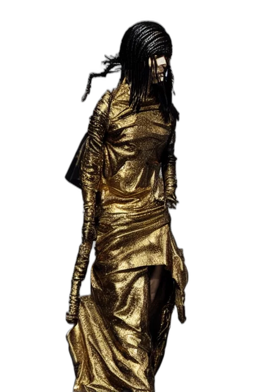 dress, staff, jewelry, hair, concept art, cyberpunk, comic book art, 3d render transparent PNG cut-out