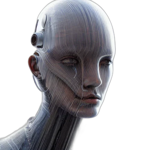 robot, face, creature, mask, concept art, 3d render, cyberpunk, photorealistic transparent PNG cut-out
