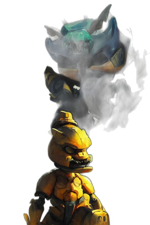 robot, mask, dragon, concept art transparent PNG cut-out