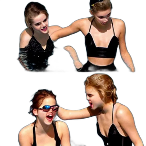 emma, watson, taylor, swift, selena, gomez, swim, together transparent PNG cut-out