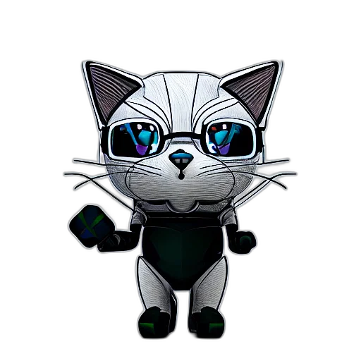robot, pixel art, cartoon, concept art, 3d render, cute, cell, shaded transparent PNG cut-out