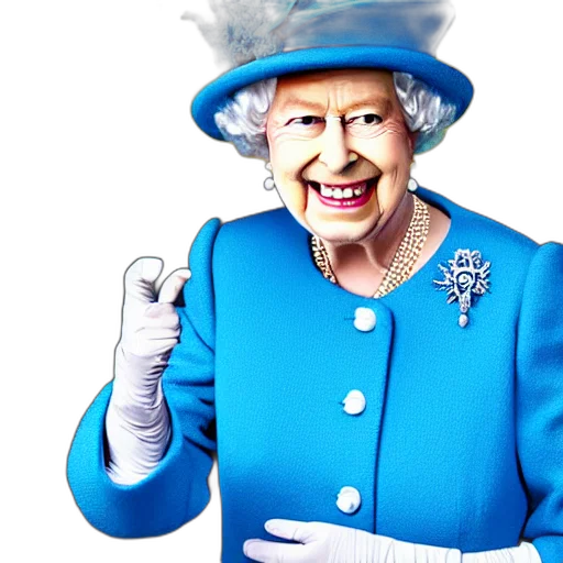 crown, hat, queen, england, grinning, rudely, pointing, her transparent PNG cut-out