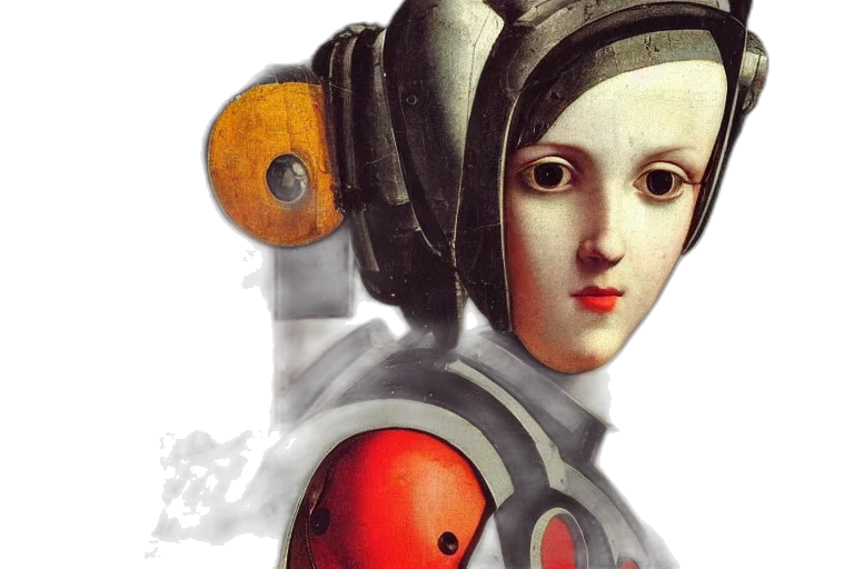 robot, mask, face, photorealistic transparent PNG cut-out