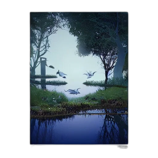 tree, umbrella, sword, robot, photorealistic, oil painting, concept art, 3d render transparent PNG cut-out