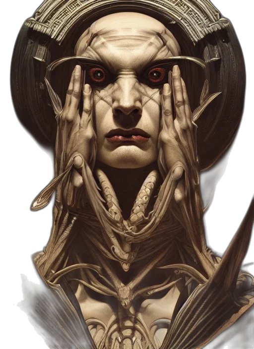 face, mask, creature, concept art transparent PNG cut-out