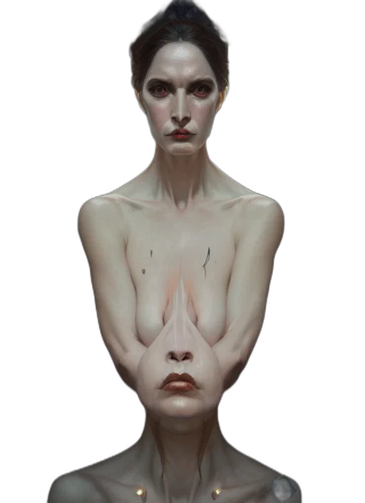 face, mask, dress, creature, concept art, photorealistic, 3d render, fantasy art transparent PNG cut-out