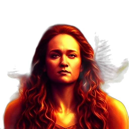 face, hair, dragon, photorealistic transparent PNG cut-out