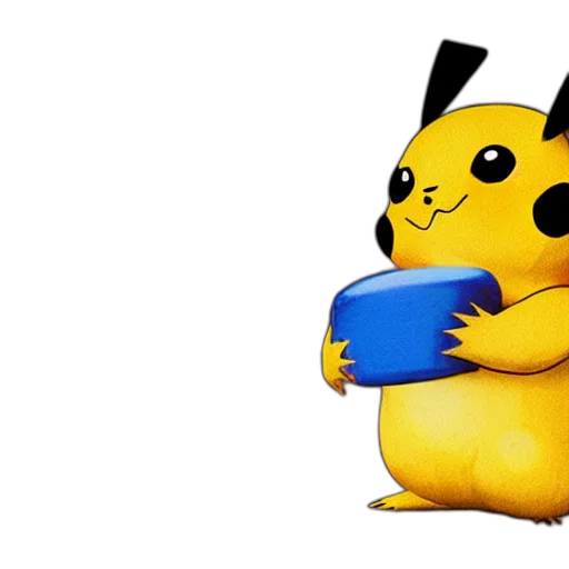 animal, creature, pixel art, concept art, 3d render, pikachu, holding, cake transparent PNG cut-out