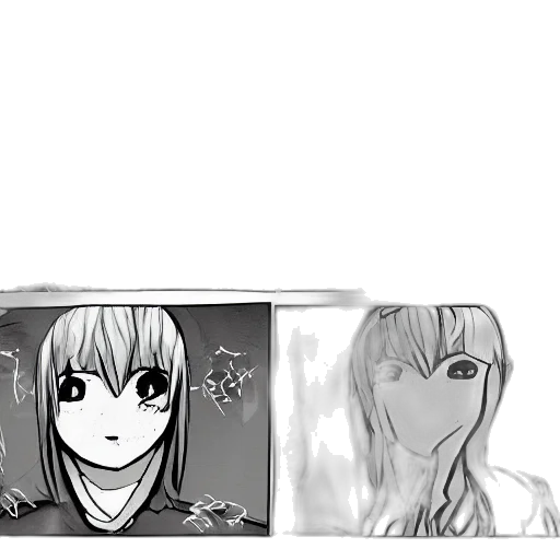 anime, concept art, comic book art, cartoon, monochrome, dark, feeling, get transparent PNG cut-out