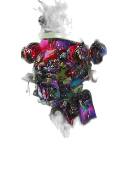 robot, mask, crown, jewelry, 3d render, vaporwave, concept art, fantasy art transparent PNG cut-out