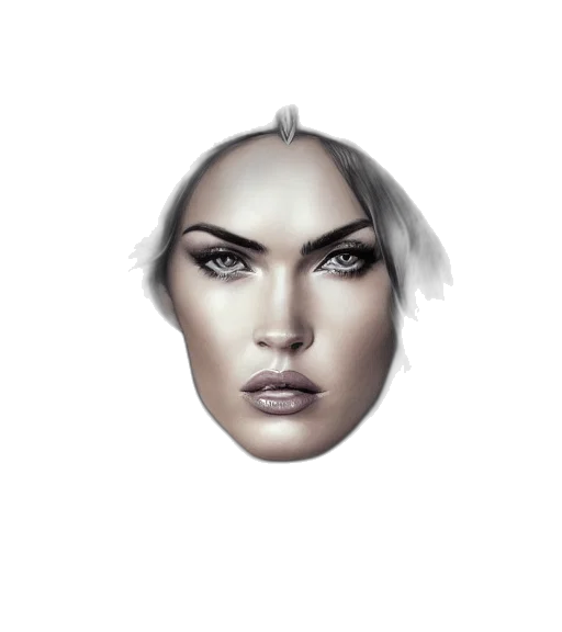 face, mask, crown, hair, photorealistic, 3d render, concept art, pixel art transparent PNG cut-out