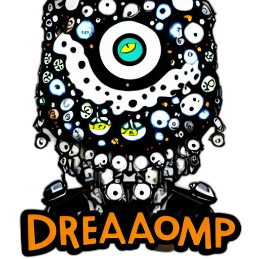 concept art, comic book art, pixel art, cartoon, face, dreambotmothership transparent PNG cut-out