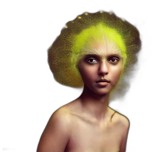 hair, creature, face, crown, fantasy art, photorealistic, concept art, oil painting transparent PNG cut-out