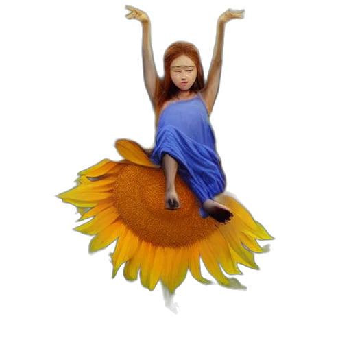umbrella, creature, flower, hair, 3d render, photorealistic, fantasy art, concept art transparent PNG cut-out