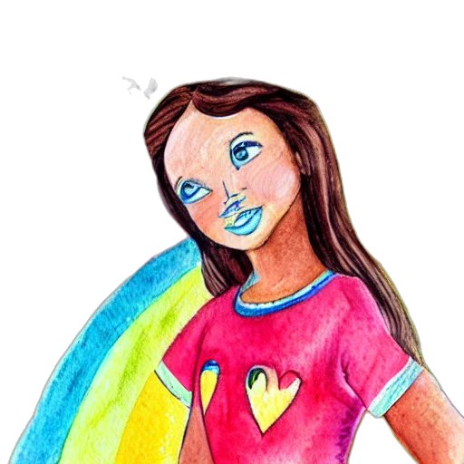 dress, face, watercolor, cartoon transparent PNG cut-out