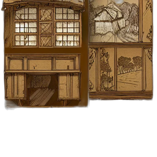 furniture, building, concept art, fantasy art transparent PNG cut-out