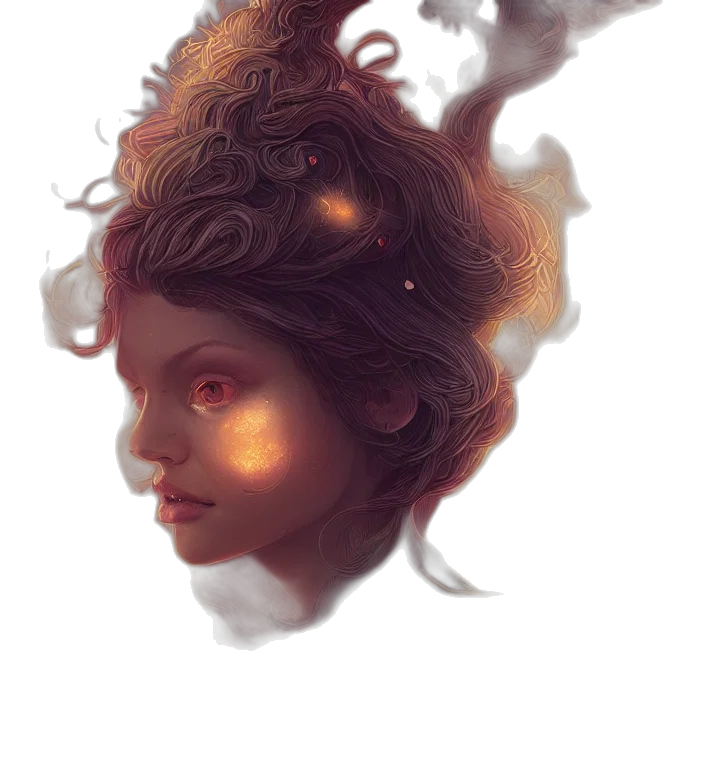 face, crown, mask, hair, fantasy art, concept art, photorealistic, watercolor transparent PNG cut-out
