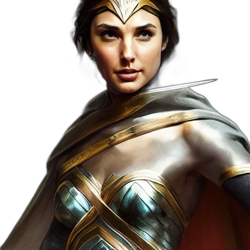 fantasy art, comic book art, concept art, photorealistic, gal, gadot, elf, lord transparent PNG cut-out