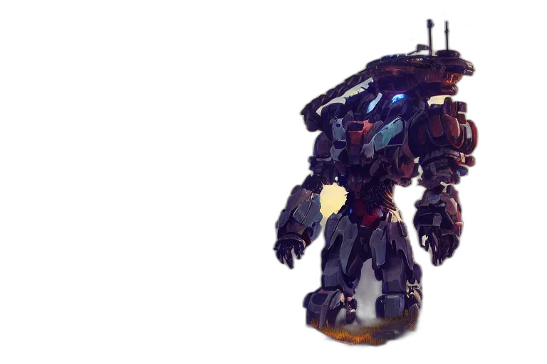 robot, weapon, concept art, pixel art transparent PNG cut-out
