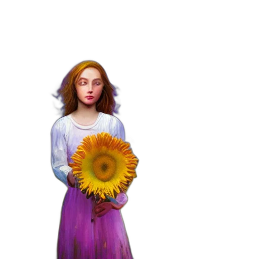 flower, dress, crown, face transparent PNG cut-out