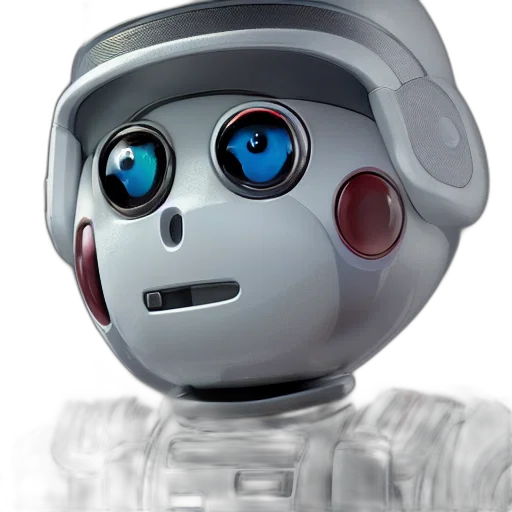 robot, 3d render, concept art, closeup transparent PNG cut-out