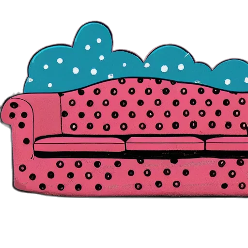 furniture, crown, 3d render, concept art, cartoon, pastel, colorful, pink transparent PNG cut-out