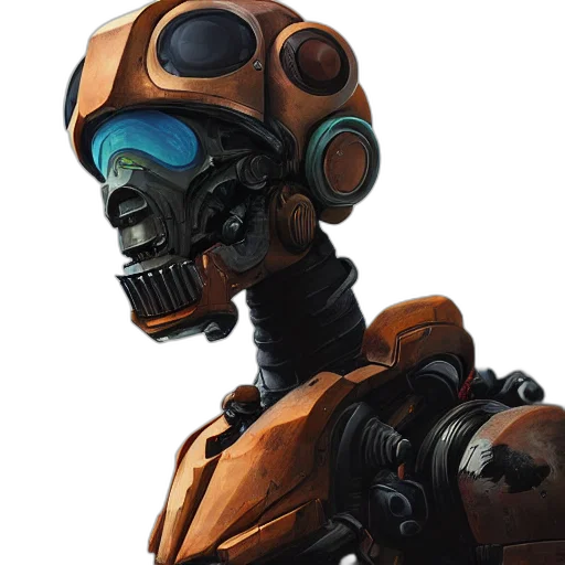 robot, mask, face, concept art transparent PNG cut-out
