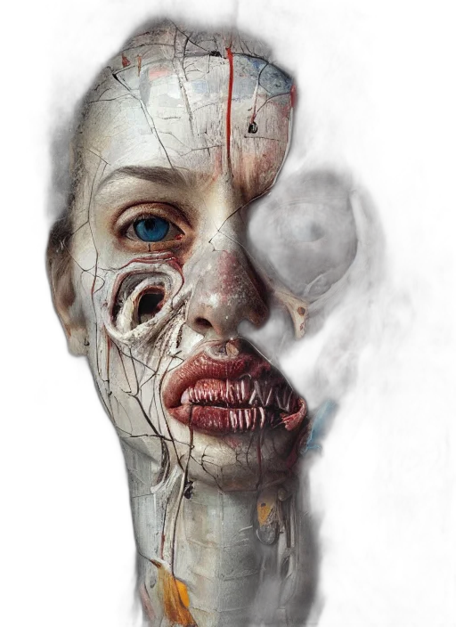 mask, face, creature, photorealistic, concept art, 3d render, fantasy art, highly transparent PNG cut-out