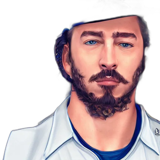 face, hat, jacket, hair, photorealistic, concept art, cartoon, comic book art transparent PNG cut-out