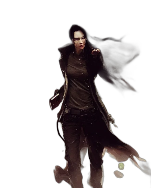 concept art, fantasy art, comic book art, photorealistic, dark, monochrome, green, battle transparent PNG cut-out