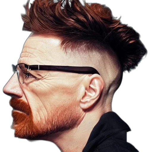 hair, face, jacket, staff transparent PNG cut-out