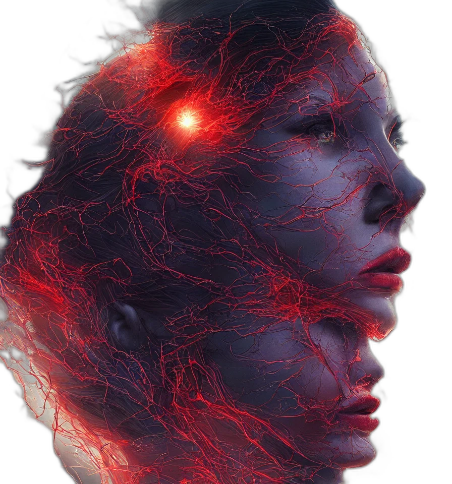 face, hair, mask, crown transparent PNG cut-out