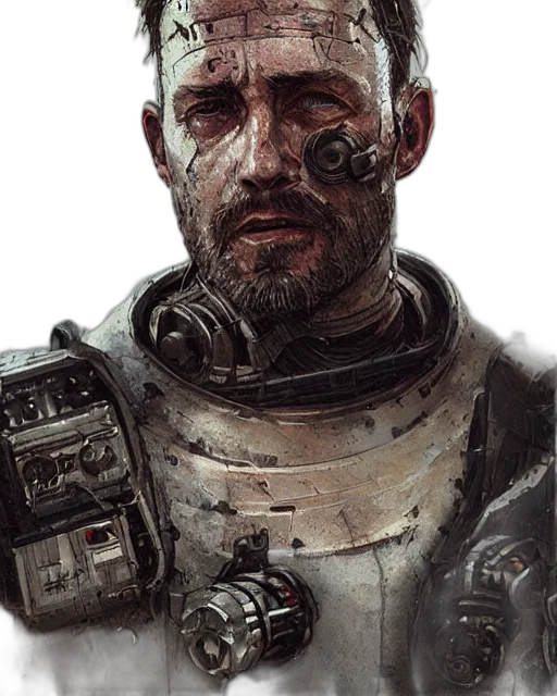 robot, face, weapon, cyberpunk, concept art, photorealistic, comic book art, outer space transparent PNG cut-out