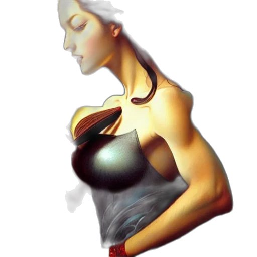 dress, jewelry, face, robot, photorealistic, 3d render, oil painting, concept art transparent PNG cut-out