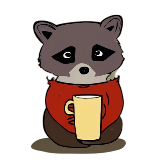 animal, concept art, pixel art, cartoon, fantasy art, little, raccoon, sitting transparent PNG cut-out