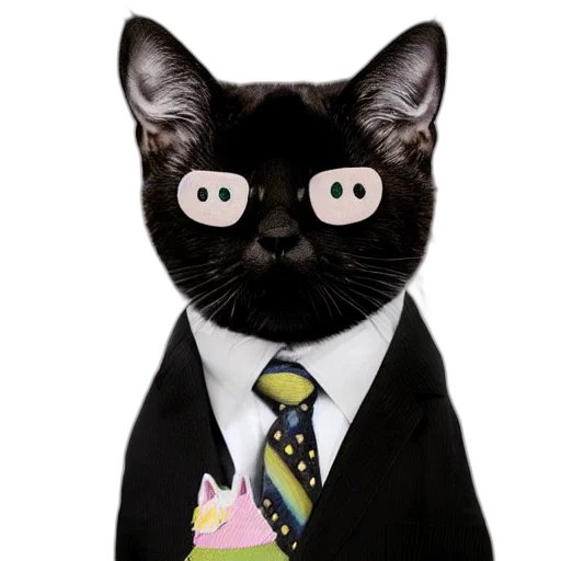 staff, cartoon, photo, cat transparent PNG cut-out