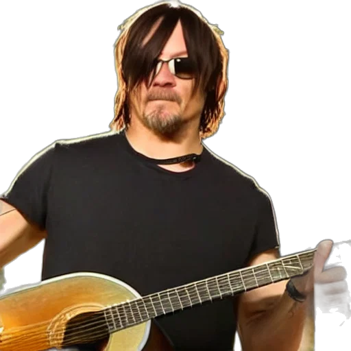 norman, reedus, playing, guitar transparent PNG cut-out