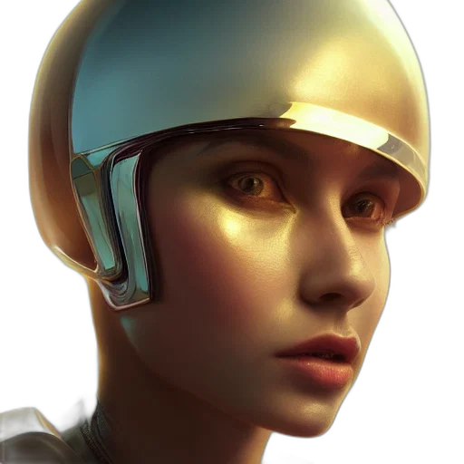 robot, face, mask, hat, concept art, cyberpunk, photorealistic, 3d render transparent PNG cut-out