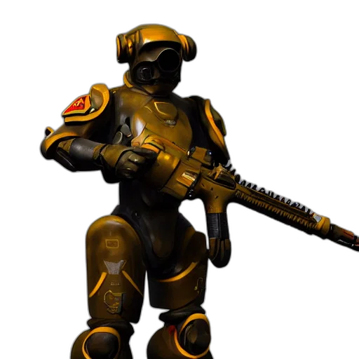 robot, weapon, staff, 3d render transparent PNG cut-out