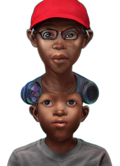 face, mask, hat, concept art, 3d render, photorealistic, cartoon, colourful transparent PNG cut-out