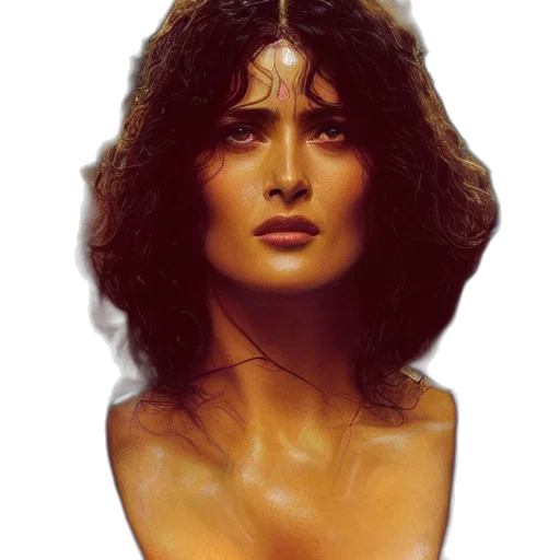 face, hair, jewelry, mask, photorealistic, oil painting, fantasy art, concept art transparent PNG cut-out