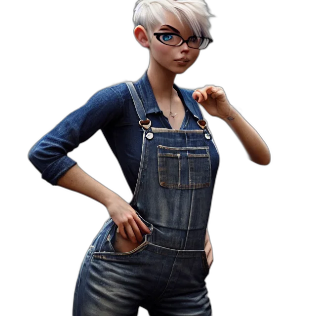 jacket, dress, staff, robot, concept art, 3d render, cartoon, fantasy art transparent PNG cut-out